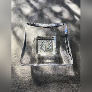 Kosta Boda Bertil Vallien Sweden Day Series Clear Crystal Thursday Dish